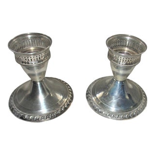 Vintage Sterling Silver Weighted Candle Holders Duchin Creation Candlesticks - a Pair For Sale