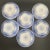 Behold a captivating antique ensemble - a set of 6 Cambridge Flow Blue coupe soup bowls. These pieces carry the Alfred...