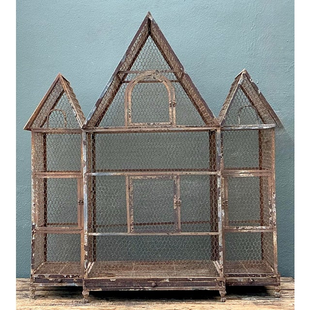 Vintage Monumental Architectural Wire Birdhouse For Sale - Image 11 of 12