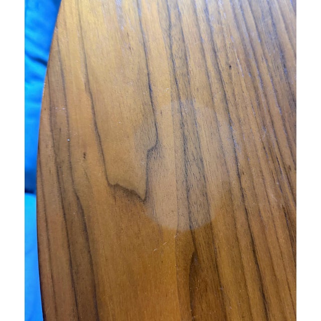 Early 21st Century Attributed to Pangea Home Round Remi Wood & Polished Stainless Steel Metal Dining Table For Sale - Image 5 of 6