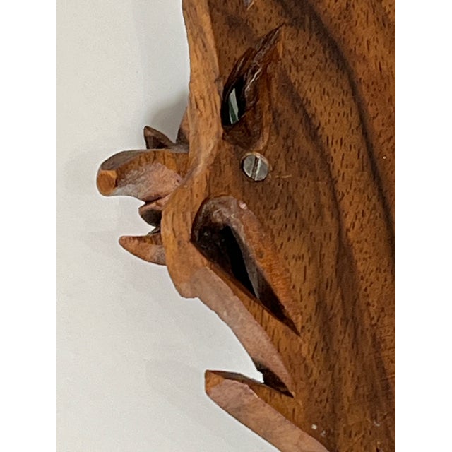 Brown Signed Black Forest Edelweiss Hand Mirror- Circa 1920 For Sale - Image 8 of 9