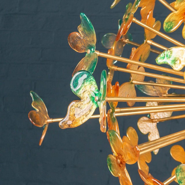 Large Vintage Handmade Venetian Glass Butterfly Sputnik Chandelier For Sale - Image 6 of 9
