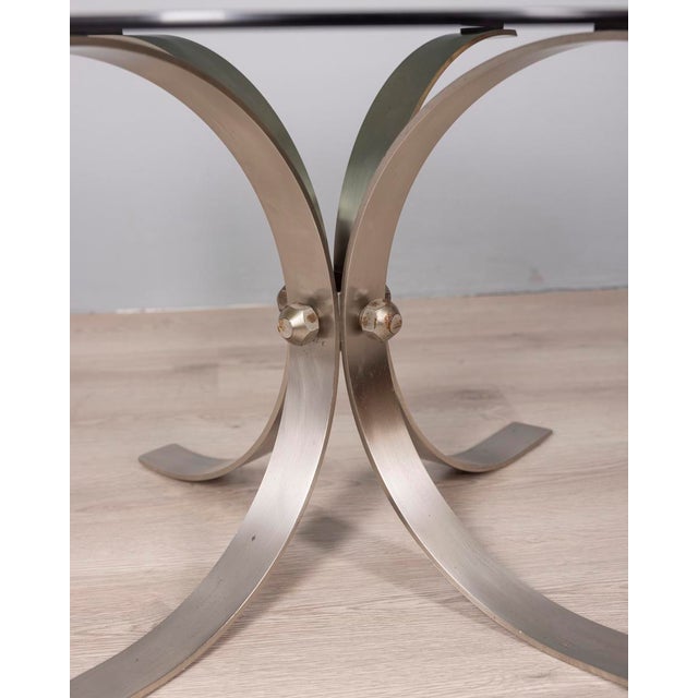 1960s Vintage Italian Chrome Metal and Glass Coffee Table, 1960s For Sale - Image 5 of 8