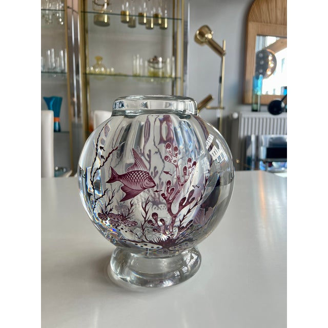Glass Graal Glass Vase by Edward Hald for Orrefors, Sweden, 1950s For Sale - Image 7 of 13