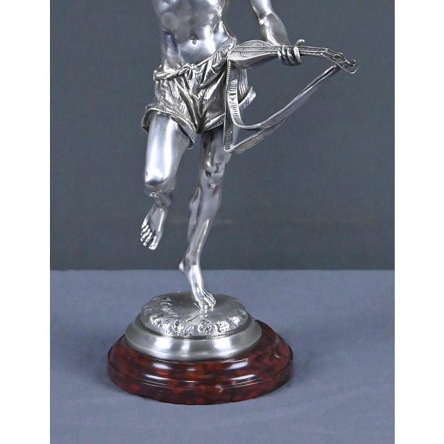 A. Carrier, The Neapolitan Mandolin Player, Late 19th Century, Silvered Bronze For Sale - Image 10 of 18