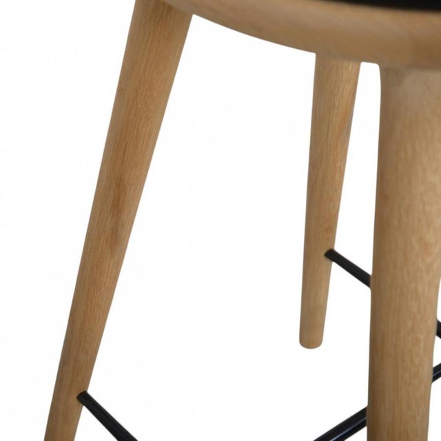 Mater Bar Stool in Oak and Black Leather, 2020 For Sale - Image 6 of 12