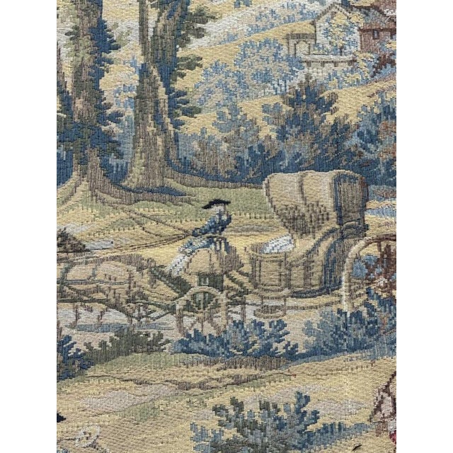 Vintage French Aubusson Style Jacquard Hunting with Hounds Tapestry, 1970s For Sale - Image 17 of 18