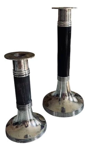 Luise Silver-Plated Candleholders by Lambert, 1960s, Set of 2