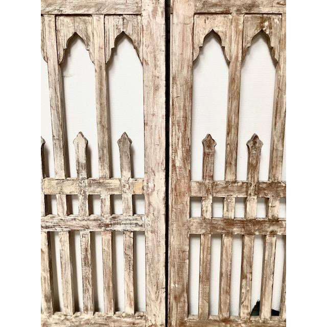 Antique White Gate Triple Arch With Spires White Indoor Outdoor For Sale - Image 8 of 13