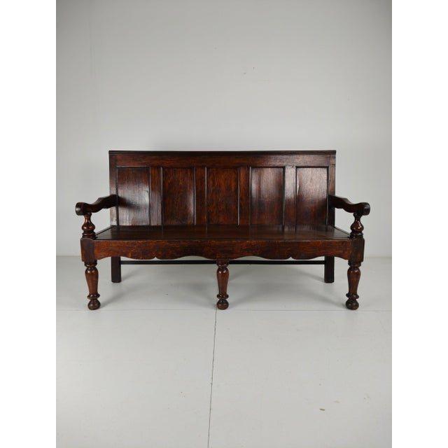 Georgian Oak Settle Bench, 1790s For Sale - Image 12 of 13