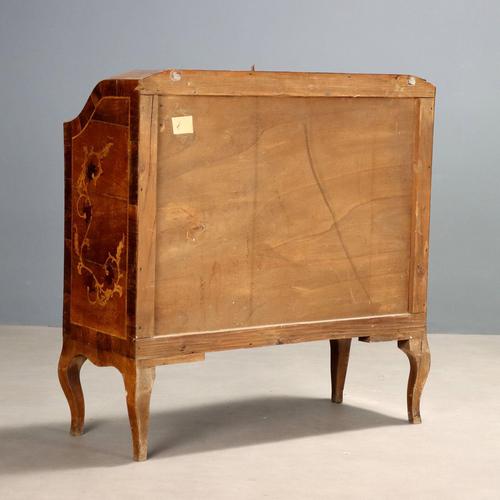 Antique Walnut and Maple Drop-Leaf Cabinet with 2 Drawers, Italy, 20th Century For Sale - Image 10 of 11