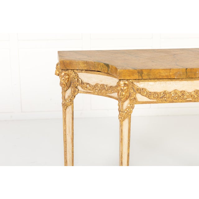 19th Century Italian Paint and Gilt Console Table For Sale - Image 4 of 12