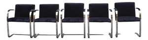 Brno Chairs by Ludwig Mies Van Der Rohe for Knoll, Italy, 1970s, Set of 5