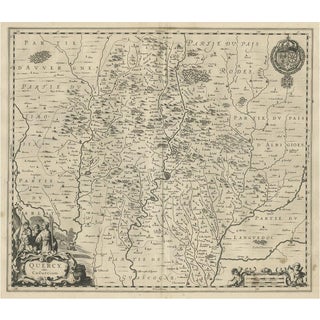 Antique Map of the Quercy Region in France, 1657 For Sale