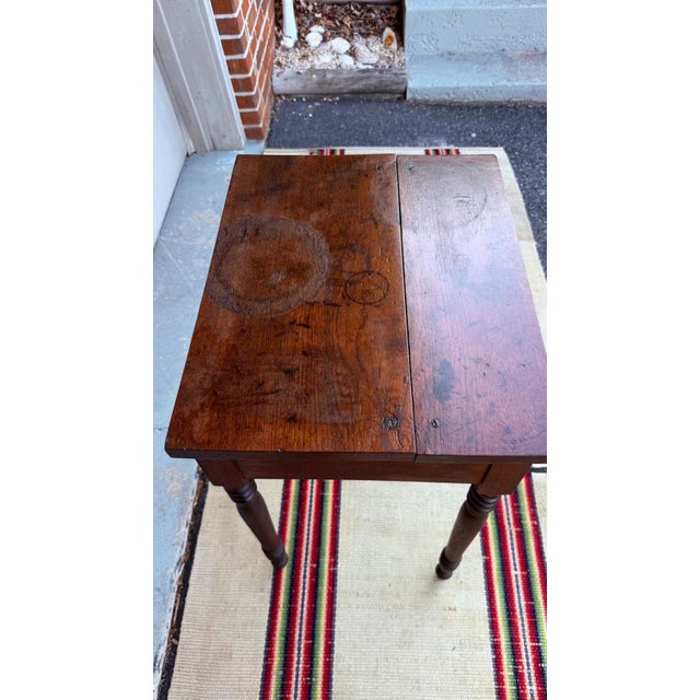 Antique Sheraton Walnut One-Drawer Stand, Chester County Pa, Circa 1820-1840 For Sale - Image 10 of 18