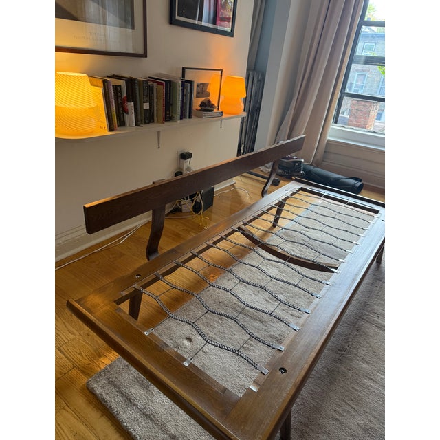 Mid-Century Danish Modern Daybed With Bentwood Back and Navy Velvet Cushions, 1960s For Sale In New York - Image 6 of 9