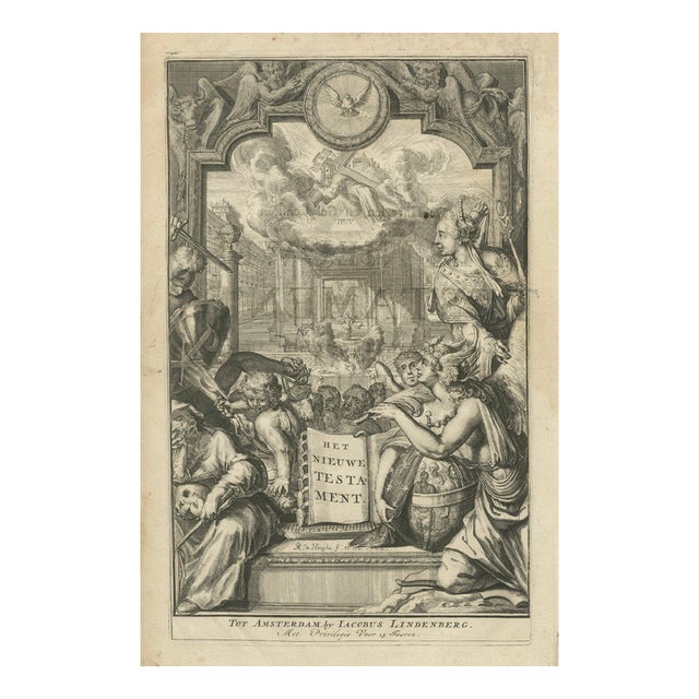 New Testament Title Page, 1703, Paper For Sale