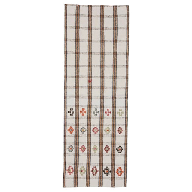 Vintage Turkish Kilim Runner- 2′5″ × 6′9″ For Sale