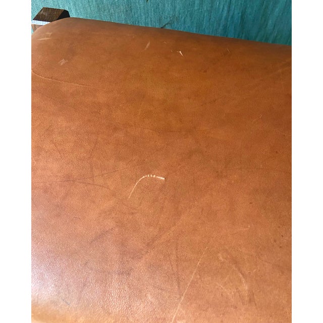 1990s 1990s Warren Hile Studio Mission Oak Leather Ottoman or Bench For Sale - Image 5 of 9