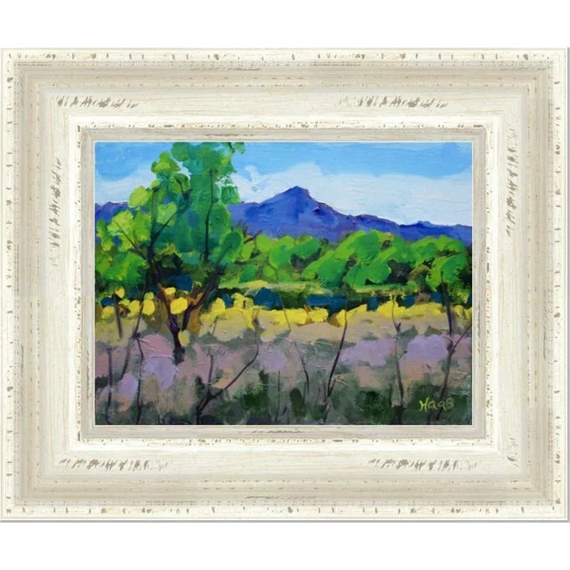 Quiet Places & Journeys — Dayton State Park, Rabbit Brush & Cottonwoods Original oil painting by L Haas, 12 x 9 unframed...