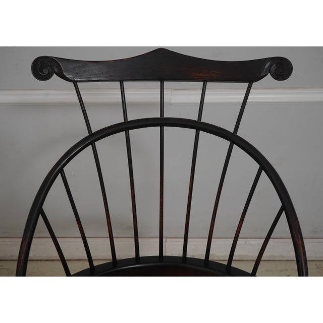 1980s Set of 6 Dr Dimes Ebonized Windsor Dining Room Chairs For Sale - Image 5 of 18
