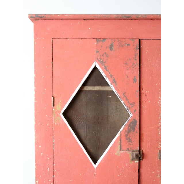 Antique Primitive Painted Wood Cabinet For Sale - Image 10 of 11