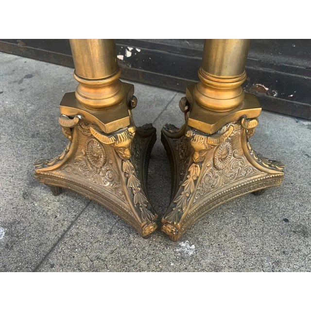 Tall Candle Holders in Bronze Signed A.K. - A Pair For Sale - Image 11 of 13