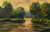 Oil Painting Spring Sunset Over the River Boris Serdyuk For Sale