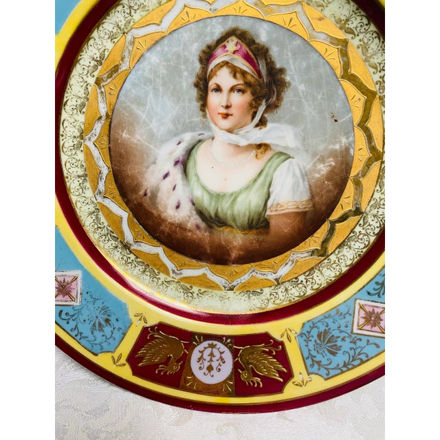 Late 19th Century Antique Royal Vienna Fischer & Mieg Pirkenhammer Countess Potocka Cabinet Plate For Sale - Image 4 of 9