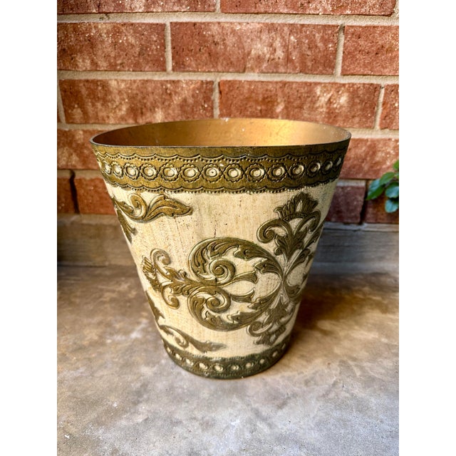 Vintage Italian Florentine Waste Basket For Sale In Houston - Image 6 of 6