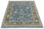 Modern Oushak Style Hand-Knotted Wool Area Rug in French Blue, Slate Grey & Gold For Sale - Image 9 of 12