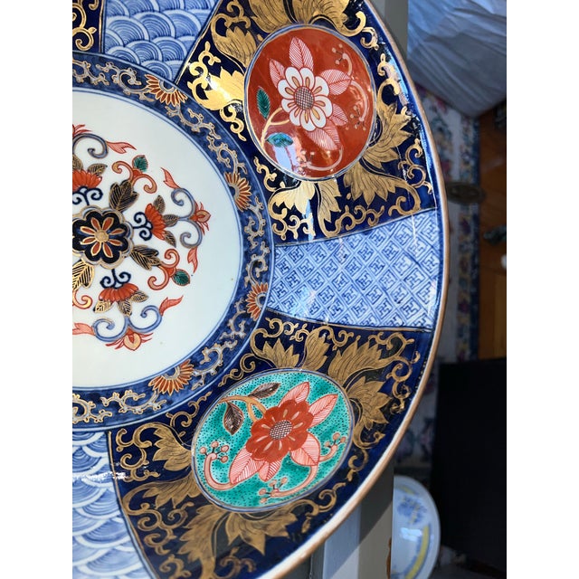 Imari Porcelain Japanese Imari Bowl Mid Century Marked Gold Trim Vintage For Sale - Image 4 of 6