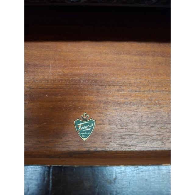 Wood Imperial Grand Rapids Mahogany Tudor Design Console Table For Sale - Image 7 of 7