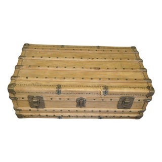 French Art Deco Velum Leather Trunk, 1920 For Sale