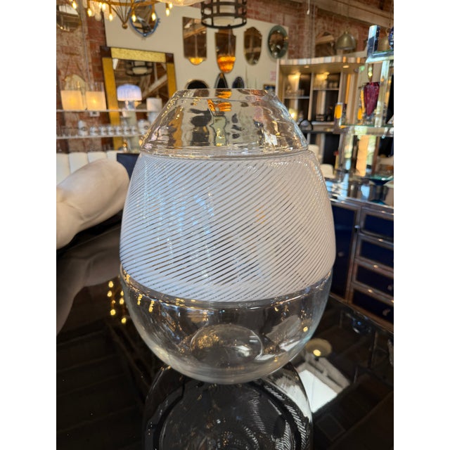 This exceptional, monumental mid-century modern table lamp was designed circa 1975 by acclaimed Italian master glassmaker...