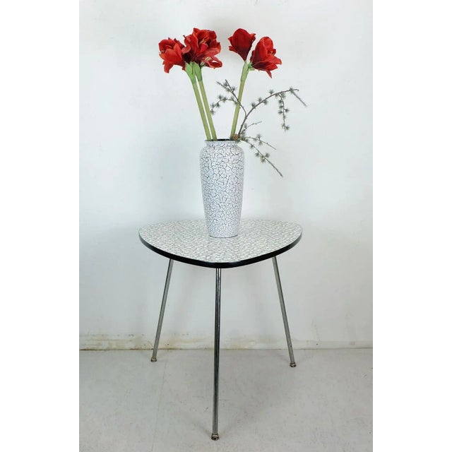 Kidney Coffee Table with Resopal Surface and Mosaic Optics on Metal Legs For Sale - Image 5 of 12