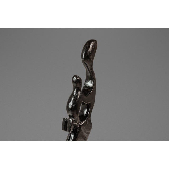 Mid-Century Modern Abstract Mother & Child Humanoid Sculpture Carved From Solid Mahogany, West Africa, C. 1970's For Sale - Image 13 of 18