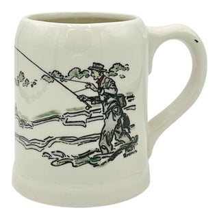 Vintage Paul Brown Fisherman Fishing Ceramic Mug For Sale