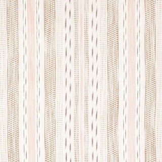 Sample - Schumacher Mirza Ikat Stripe in Blush on Natural For Sale