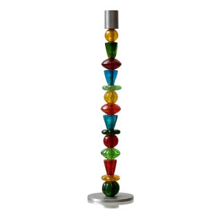 Modern Candlestick in Glass and Aluminum from Räder Design, 1990s For Sale