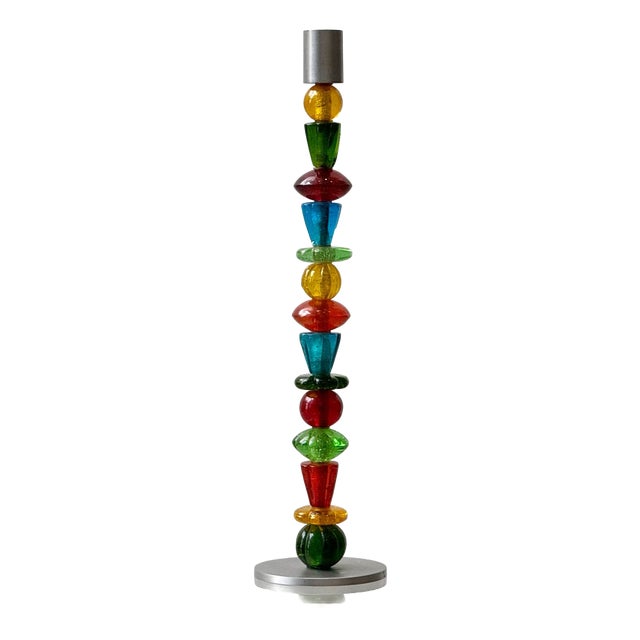 Modern Candlestick in Glass and Aluminum from Räder Design, 1990s For Sale