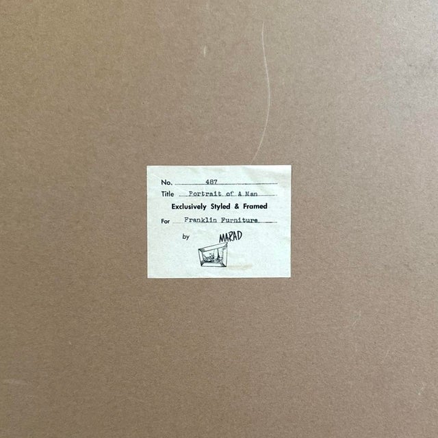 Portraiture Gilt Framed Folk Art Portrait Print of a 19th Century Man / Gentleman in a Black Suit and Tie With a Cane For Sale - Image 3 of 3