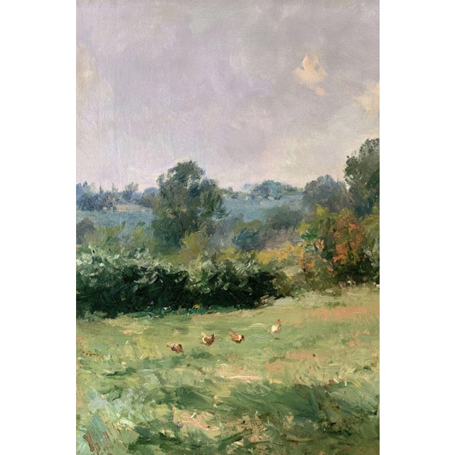 Not Yet Made - Made To Order French Country Landscape Art Print – Red Barn & Chickens in a Meadow, 16" X 12" For Sale - Image 5 of 8
