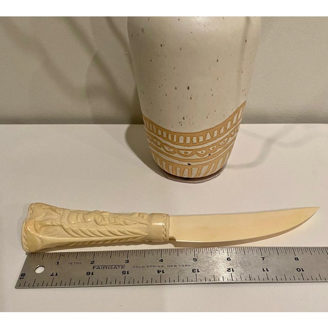 Vintage Native Bone Letter Opener From Chukotka For Sale - Image 4 of 8