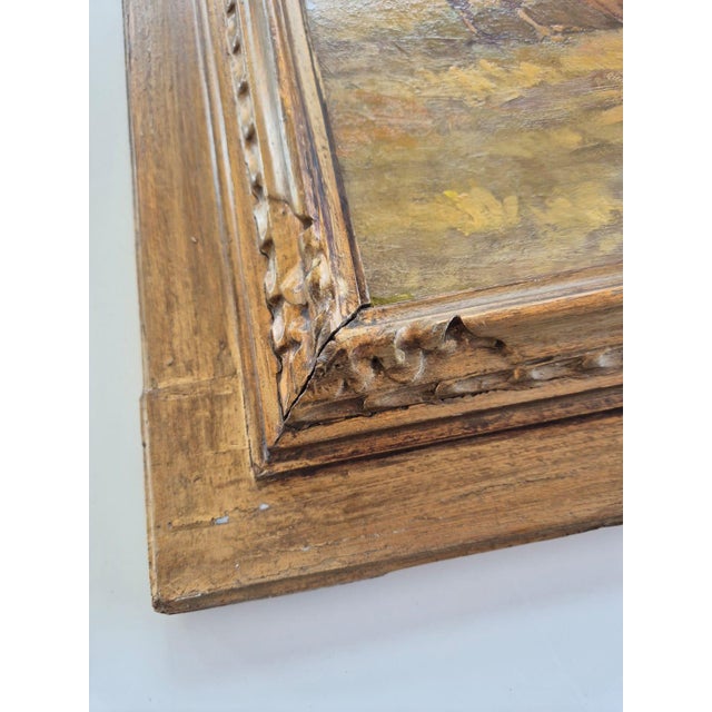 Wood Lo Presti, Children with Chickens, 1920s, Oil Painting on Canvas, Framed For Sale - Image 7 of 15