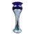 Correia Signed Vintage 1979 Large Cobalt Blue Pulled Feather Art Glass Vase For Sale