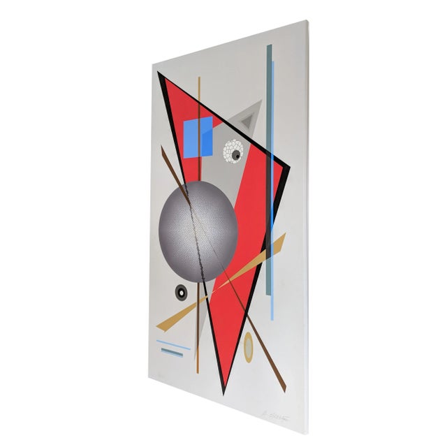 Abstract Serigraph by Japanese Born Artist, Atsuko Okamoto" Titled "Colorscape Red" . Serigraph on canvas. Signed lower...