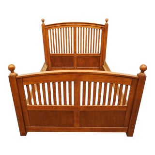 Stanley Furniture Cherry Mission Style Full Size Low Post Slatted Bed 287-14-138 For Sale