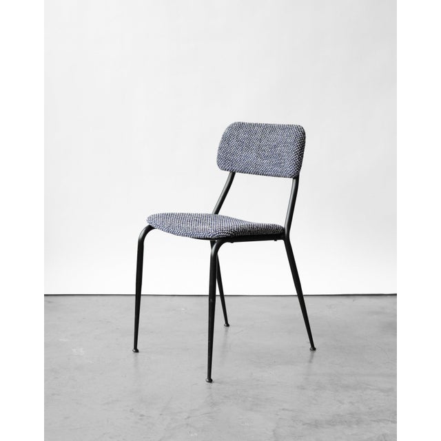 Metal Mid-Century Modern Italian Side Chair in Fabric For Sale - Image 7 of 7