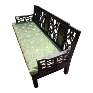 Vintage Chinoiserie Ming Style Rosewood Sofa For Sale